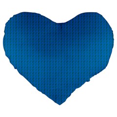 Blue Lego Texture Macro, Blue Dots Background, Lego Large 19  Premium Heart Shape Cushions from ArtsNow.com Front