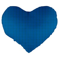 Blue Lego Texture Macro, Blue Dots Background, Lego Large 19  Premium Heart Shape Cushions from ArtsNow.com Back