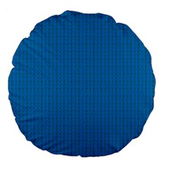 Blue Lego Texture Macro, Blue Dots Background, Lego Large 18  Premium Flano Round Cushions from ArtsNow.com Front