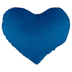 Blue Lego Texture Macro, Blue Dots Background, Lego Large 19  Premium Flano Heart Shape Cushions from ArtsNow.com Front