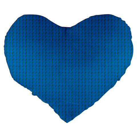 Blue Lego Texture Macro, Blue Dots Background, Lego Large 19  Premium Flano Heart Shape Cushions from ArtsNow.com Back