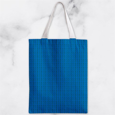 Blue Lego Texture Macro, Blue Dots Background, Lego Zipper Classic Tote Bag from ArtsNow.com Front