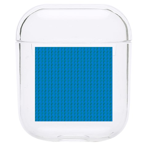 Blue Lego Texture Macro, Blue Dots Background, Lego Hard PC AirPods 1/2 Case from ArtsNow.com Front