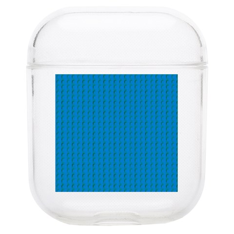 Blue Lego Texture Macro, Blue Dots Background, Lego Soft TPU AirPods 1/2 Case from ArtsNow.com Front