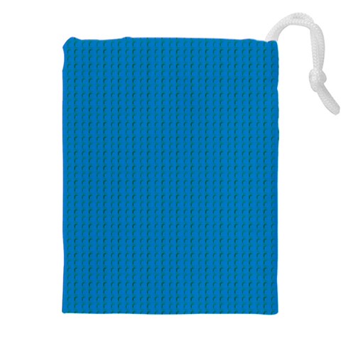 Blue Lego Texture Macro, Blue Dots Background, Lego Drawstring Pouch (4XL) from ArtsNow.com Front