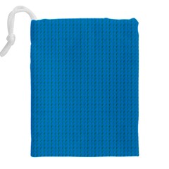 Blue Lego Texture Macro, Blue Dots Background, Lego Drawstring Pouch (5XL) from ArtsNow.com Back