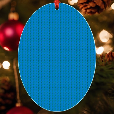 Blue Lego Texture Macro, Blue Dots Background, Lego UV Print Acrylic Ornament Oval from ArtsNow.com Front