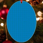 Blue Lego Texture Macro, Blue Dots Background, Lego UV Print Acrylic Ornament Oval