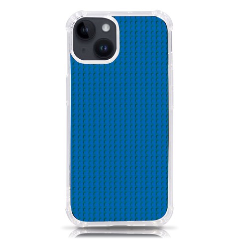 Blue Lego Texture Macro, Blue Dots Background, Lego iPhone 14 TPU UV Print Case from ArtsNow.com Front