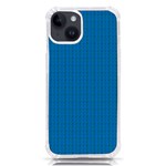 Blue Lego Texture Macro, Blue Dots Background, Lego iPhone 14 TPU UV Print Case