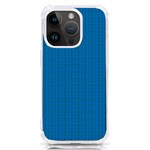 Blue Lego Texture Macro, Blue Dots Background, Lego iPhone 14 Pro TPU UV Print Case