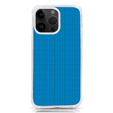 Blue Lego Texture Macro, Blue Dots Background, Lego iPhone 14 Pro Max TPU UV Print Case from ArtsNow.com Front