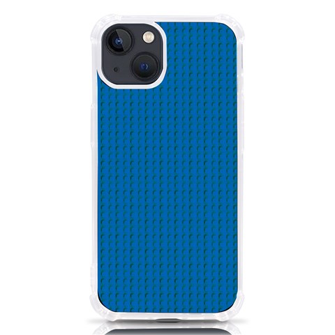 Blue Lego Texture Macro, Blue Dots Background, Lego iPhone 13 TPU UV Print Case from ArtsNow.com Front