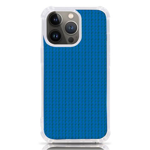 Blue Lego Texture Macro, Blue Dots Background, Lego iPhone 13 Pro TPU UV Print Case from ArtsNow.com Front