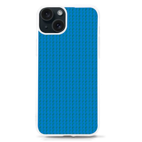 Blue Lego Texture Macro, Blue Dots Background, Lego iPhone 15 TPU UV Print Case from ArtsNow.com Front