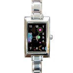 Colartive, Aesthetic, Amoled, Black, Colorful, Desenho Rectangle Italian Charm Watch