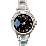 Colartive, Aesthetic, Amoled, Black, Colorful, Desenho Round Italian Charm Watch