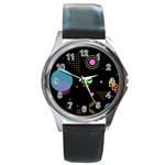 Colartive, Aesthetic, Amoled, Black, Colorful, Desenho Round Metal Watch