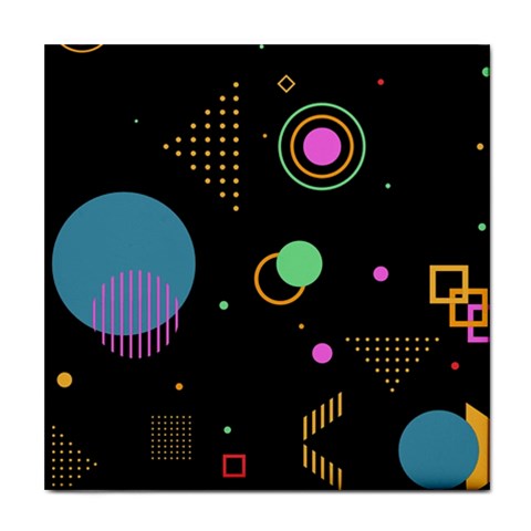 Colartive, Aesthetic, Amoled, Black, Colorful, Desenho Tile Coaster from ArtsNow.com Front