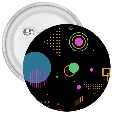 Colartive, Aesthetic, Amoled, Black, Colorful, Desenho 3  Buttons from ArtsNow.com Front