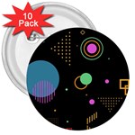 Colartive, Aesthetic, Amoled, Black, Colorful, Desenho 3  Buttons (10 pack) 