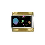 Colartive, Aesthetic, Amoled, Black, Colorful, Desenho Gold Trim Italian Charm (9mm)