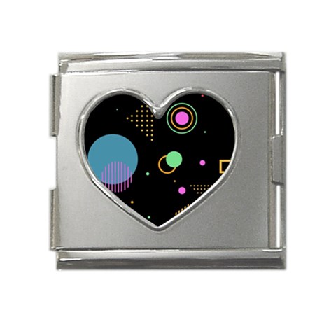 Colartive, Aesthetic, Amoled, Black, Colorful, Desenho Mega Link Heart Italian Charm (18mm) from ArtsNow.com Front