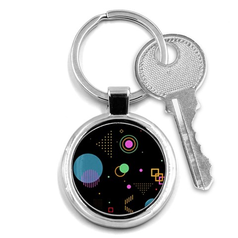 Colartive, Aesthetic, Amoled, Black, Colorful, Desenho Key Chain (Round) from ArtsNow.com Front