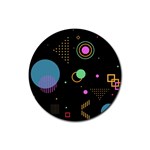 Colartive, Aesthetic, Amoled, Black, Colorful, Desenho Rubber Coaster (Round)