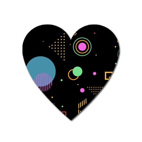 Colartive, Aesthetic, Amoled, Black, Colorful, Desenho Heart Magnet from ArtsNow.com Front