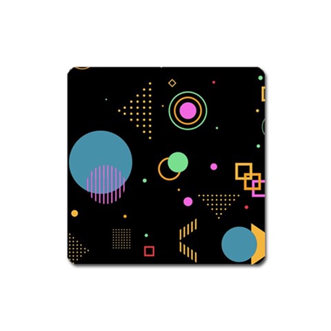 Colartive, Aesthetic, Amoled, Black, Colorful, Desenho Square Magnet from ArtsNow.com Front