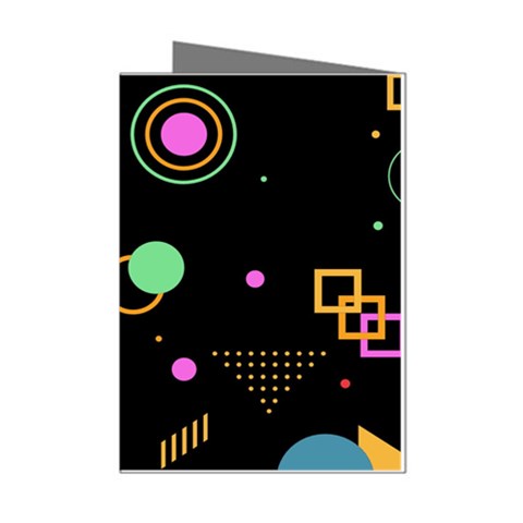 Colartive, Aesthetic, Amoled, Black, Colorful, Desenho Mini Greeting Cards (Pkg of 8) from ArtsNow.com Left