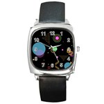 Colartive, Aesthetic, Amoled, Black, Colorful, Desenho Square Metal Watch