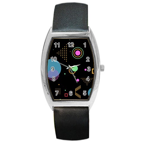 Colartive, Aesthetic, Amoled, Black, Colorful, Desenho Barrel Style Metal Watch from ArtsNow.com Front