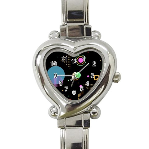 Colartive, Aesthetic, Amoled, Black, Colorful, Desenho Heart Italian Charm Watch from ArtsNow.com Front