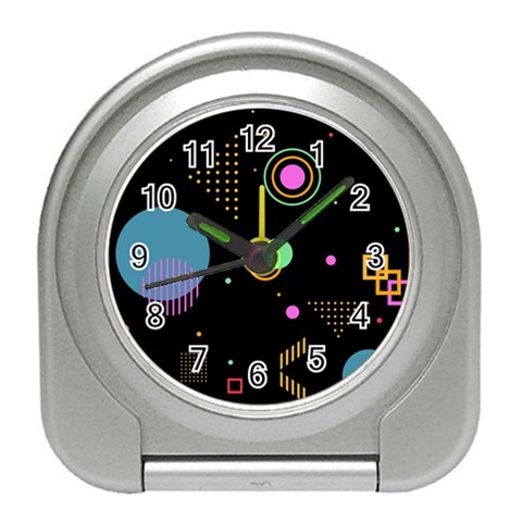 Colartive, Aesthetic, Amoled, Black, Colorful, Desenho Travel Alarm Clock from ArtsNow.com Front