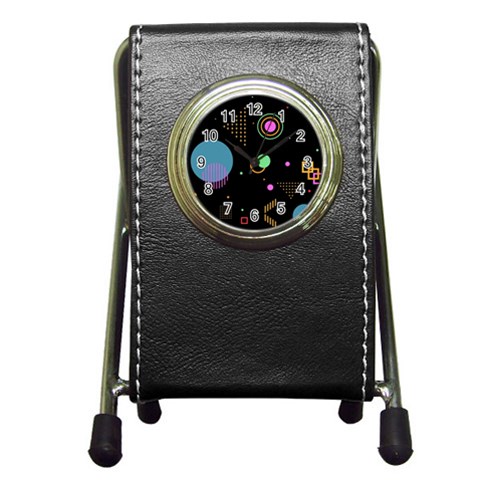 Colartive, Aesthetic, Amoled, Black, Colorful, Desenho Pen Holder Desk Clock from ArtsNow.com Front