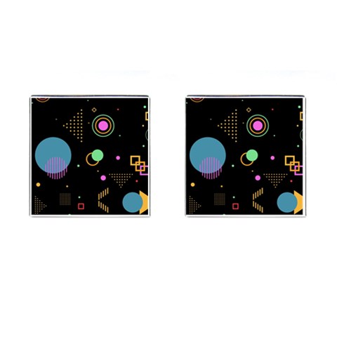 Colartive, Aesthetic, Amoled, Black, Colorful, Desenho Cufflinks (Square) from ArtsNow.com Front(Pair)