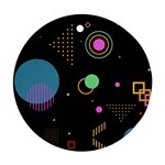 Colartive, Aesthetic, Amoled, Black, Colorful, Desenho Round Ornament (Two Sides)