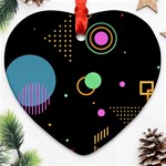 Colartive, Aesthetic, Amoled, Black, Colorful, Desenho Heart Ornament (Two Sides)