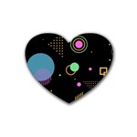 Colartive, Aesthetic, Amoled, Black, Colorful, Desenho Rubber Coaster (Heart)