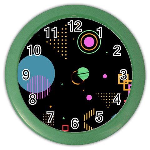 Colartive, Aesthetic, Amoled, Black, Colorful, Desenho Color Wall Clock from ArtsNow.com Front