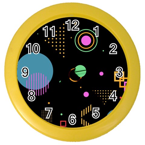 Colartive, Aesthetic, Amoled, Black, Colorful, Desenho Color Wall Clock from ArtsNow.com Front