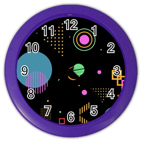 Colartive, Aesthetic, Amoled, Black, Colorful, Desenho Color Wall Clock from ArtsNow.com Front