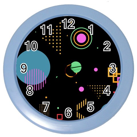 Colartive, Aesthetic, Amoled, Black, Colorful, Desenho Color Wall Clock from ArtsNow.com Front