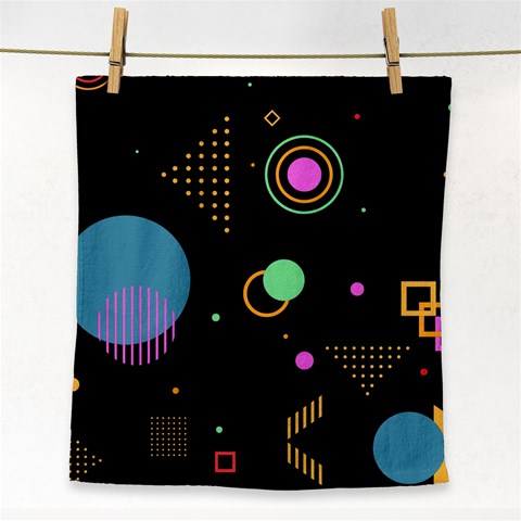 Colartive, Aesthetic, Amoled, Black, Colorful, Desenho Face Towel from ArtsNow.com Front