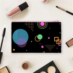 Colartive, Aesthetic, Amoled, Black, Colorful, Desenho Cosmetic Bag (Medium) from ArtsNow.com Back