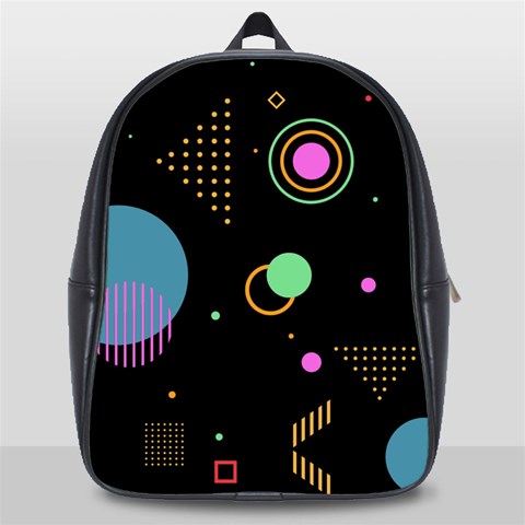 Colartive, Aesthetic, Amoled, Black, Colorful, Desenho School Bag (Large) from ArtsNow.com Front