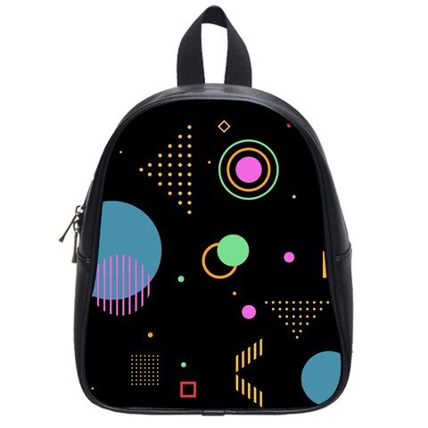 Colartive, Aesthetic, Amoled, Black, Colorful, Desenho School Bag (Small) from ArtsNow.com Front