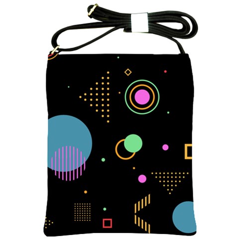 Colartive, Aesthetic, Amoled, Black, Colorful, Desenho Shoulder Sling Bag from ArtsNow.com Front